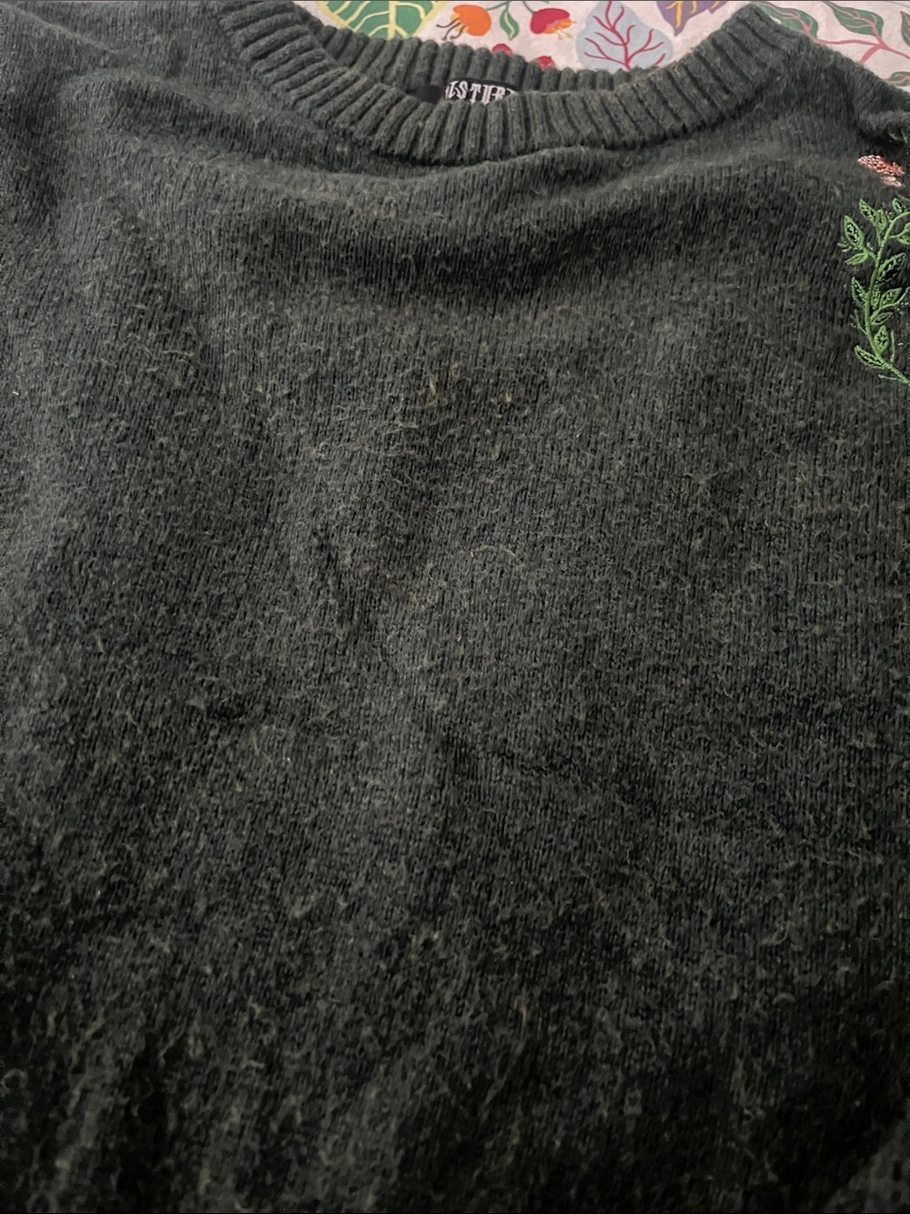 Disturbia Fable Mushroom Embroidered Sweater XL - Picture 8 of 9